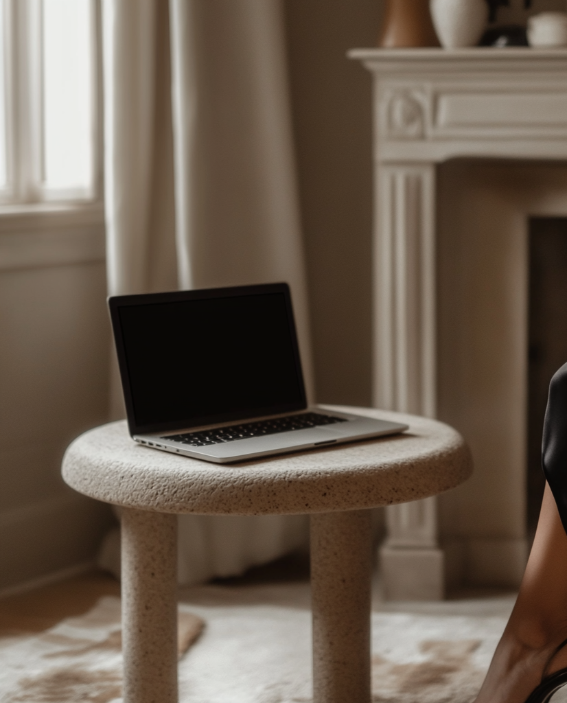 laptop on a desk